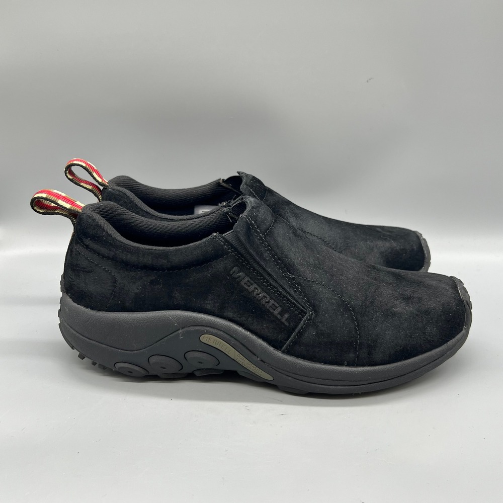 Merrell Shoes Mens 10 Black Suede Jungle Moc Slip On Comfort Walking Casual
